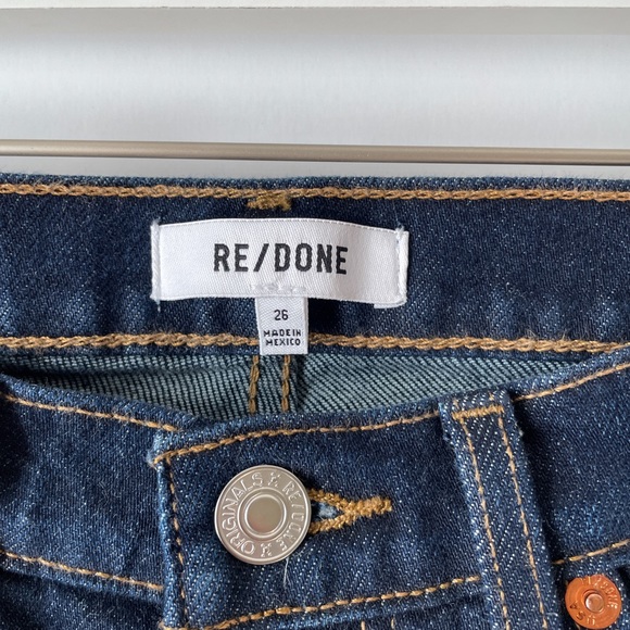 nwt re/donehigh rise 70s stove pipe crop jean 26
